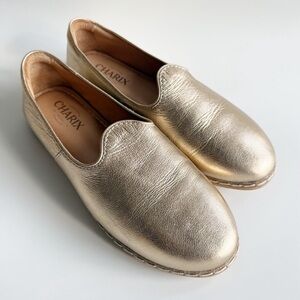 Charix Gold Slip On Shoes Size 39